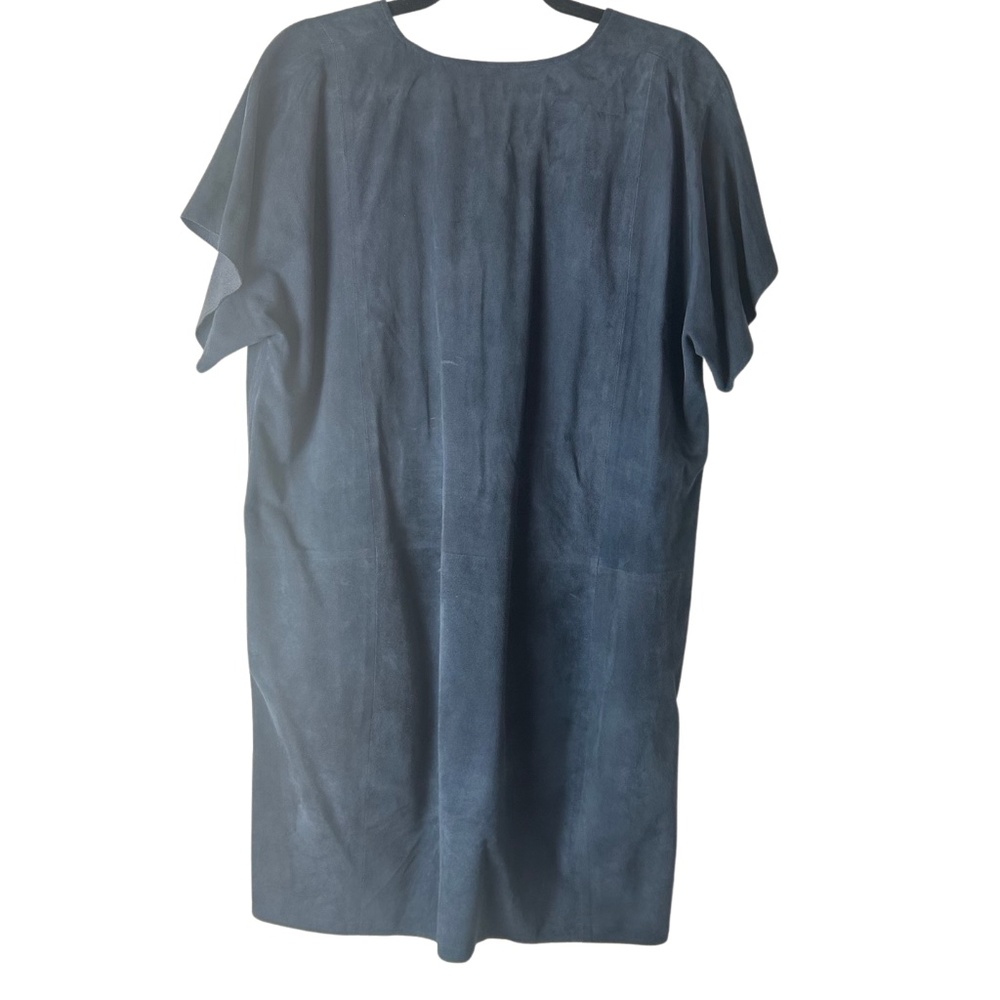 Vince Blue Leather Tunic Dress - Picture 6 of 6